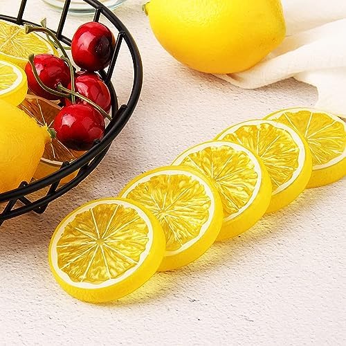 20 Pcs Plastic Lemon Slices Decorative Fruit Props