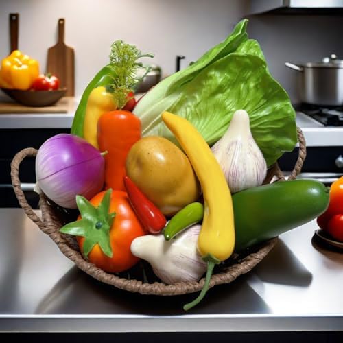 21pcs Realistic Artificial Vegetables for Kitchen Decor