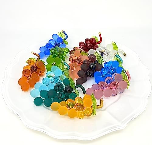 Authentic Handmade Murano Glass Grapes Figurine White 3x2