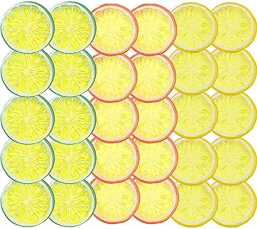 30 PCS Artificial Green Lemon Slices for Home Decor