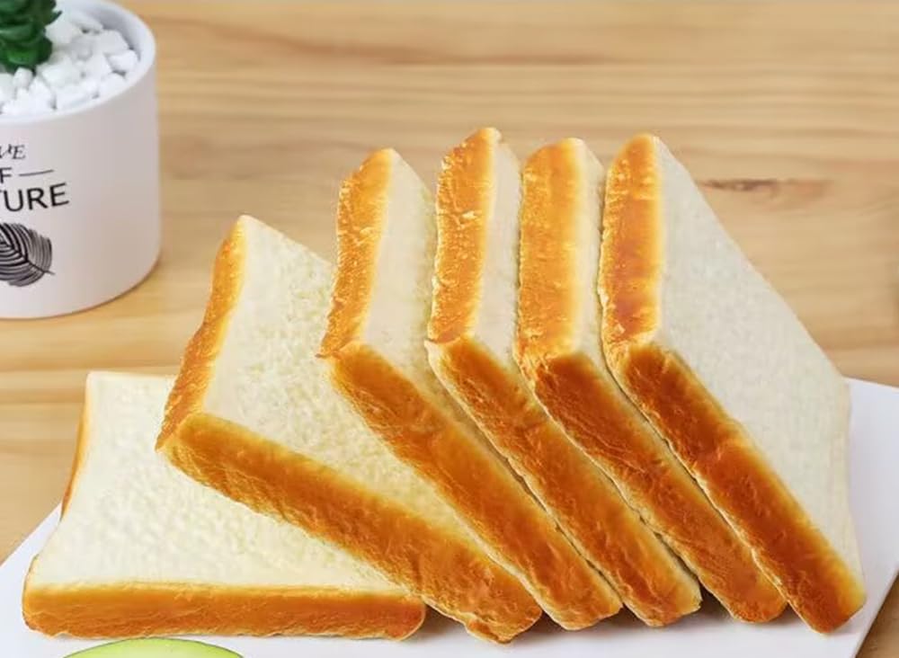 4Pcs Artificial Toast Slice Realistic Bread Decoration