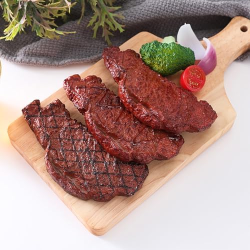 2 Pcs Realistic Artificial Steak Models for Display and Photography