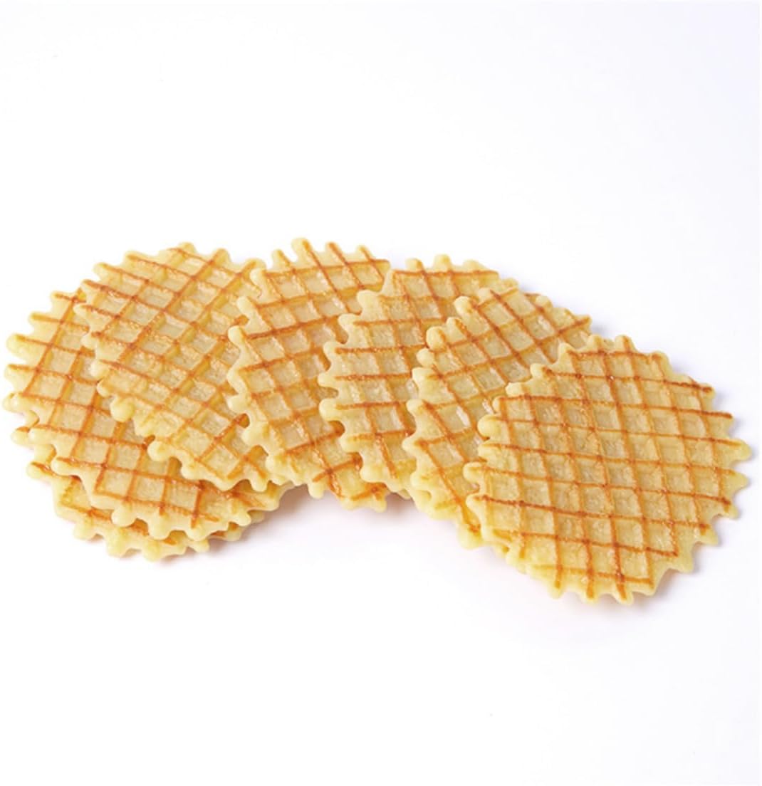 6PCS Artificial Waffle Cookies Models for Display and Decoration