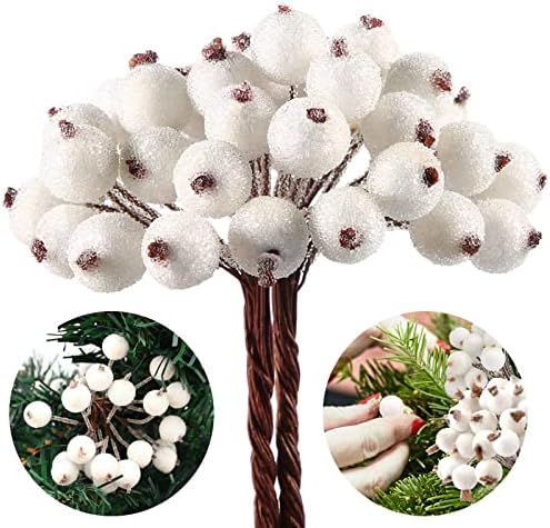Christmas Foam Frost Berries Garland Decor White