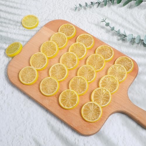 25Pcs Mini Artificial Lemon Slices for Home Decor