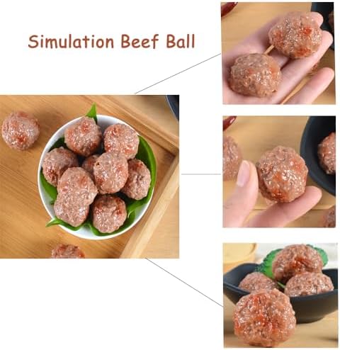 6pcs Artificial Lifelike Meatballs Photography Prop for Kitchen Display