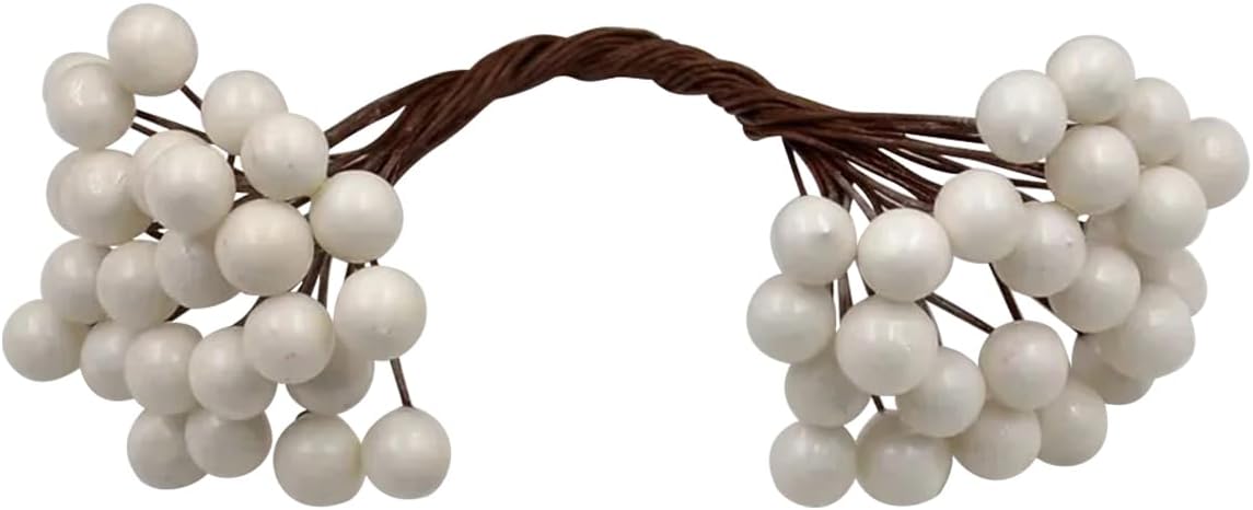 Queenbox 50 Artificial Cherry Berries for Christmas Wedding Decor