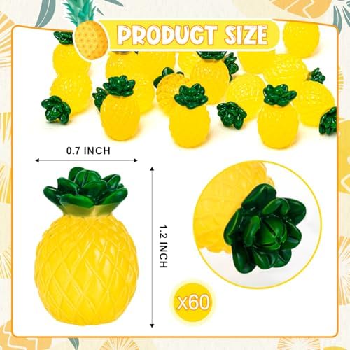 CLESDF 60Pcs Glow in the Dark Mini Resin Pineapples Decor
