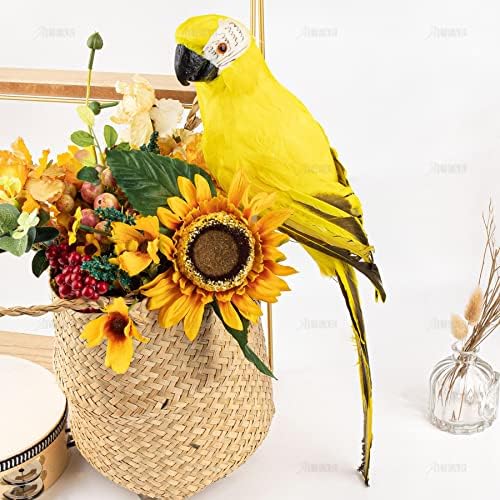 AUEAR 177 Inch Yellow Artificial Parrot Decor