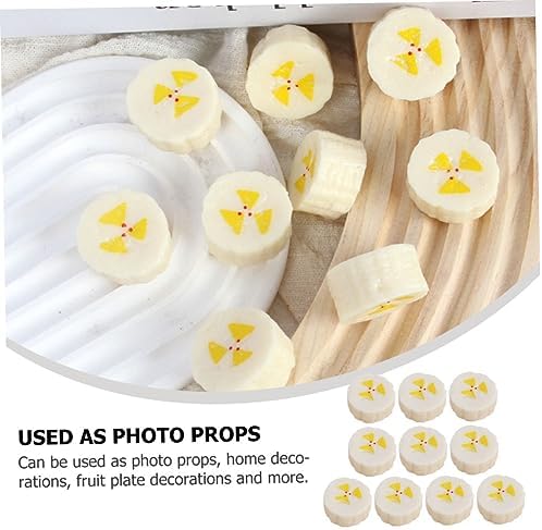 10pcs Lifelike Artificial Banana Slices for Home Decor