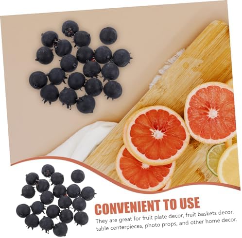 20pcs Lifelike Artificial Blueberries Decor Bunch