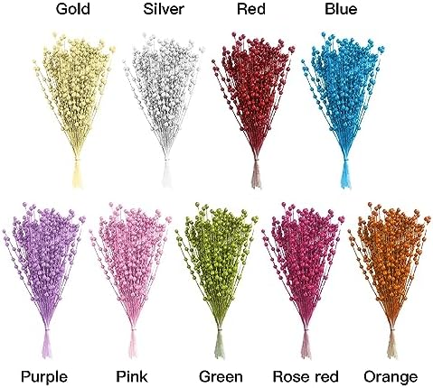 50Pcs Glitter Berry Stem Ornaments 157in Pink Christmas Branches