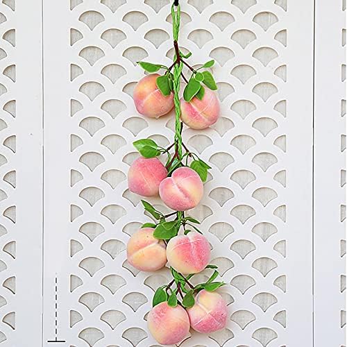2pcs Artificial Pink Peach Hanging Vines Realistic Decor