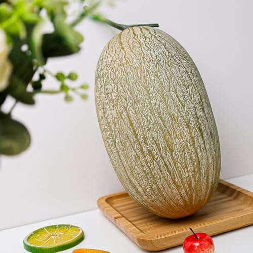 Folmywy Realistic Fake Cantaloupe 12 Inch Decoration