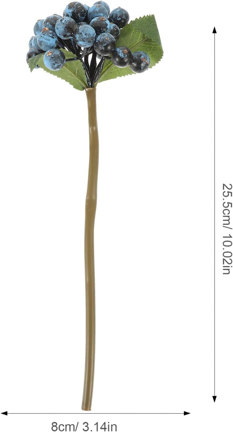VOSAREA Blue Artificial Berry Branches for Christmas Decor