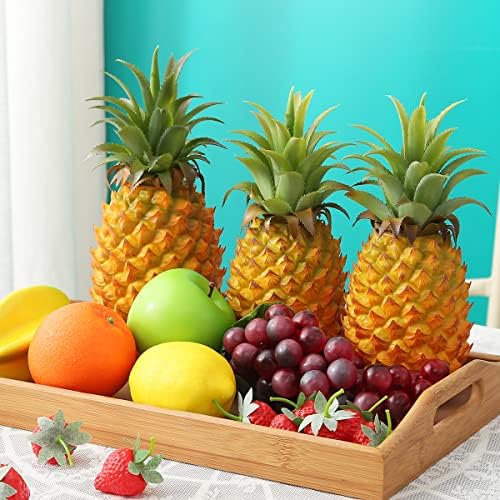 Joeabor Fake Pineapple Decor Set with Strawberries