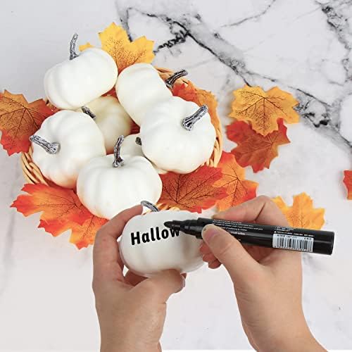 CCINEE 12 Pack Halloween White Artificial Pumpkins