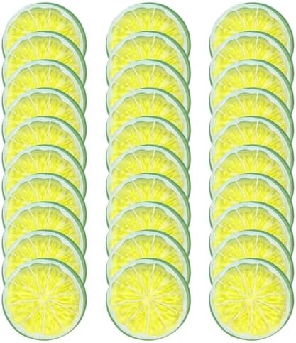 30 PCS Artificial Green Lemon Slices for Home Decor
