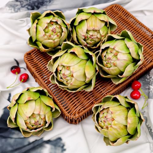 6-Pack Realistic Artificial Artichokes Decorations