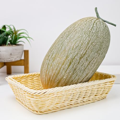 Folmywy Realistic Fake Cantaloupe 12 Inch Decoration