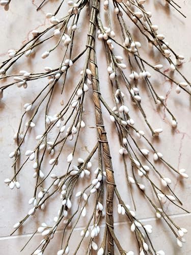White Berries Garland 55 Ft for Home Decor