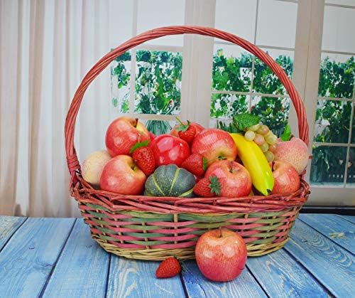JEDFORE Realistic Artificial Red Apples Set 8Pcs Decoration