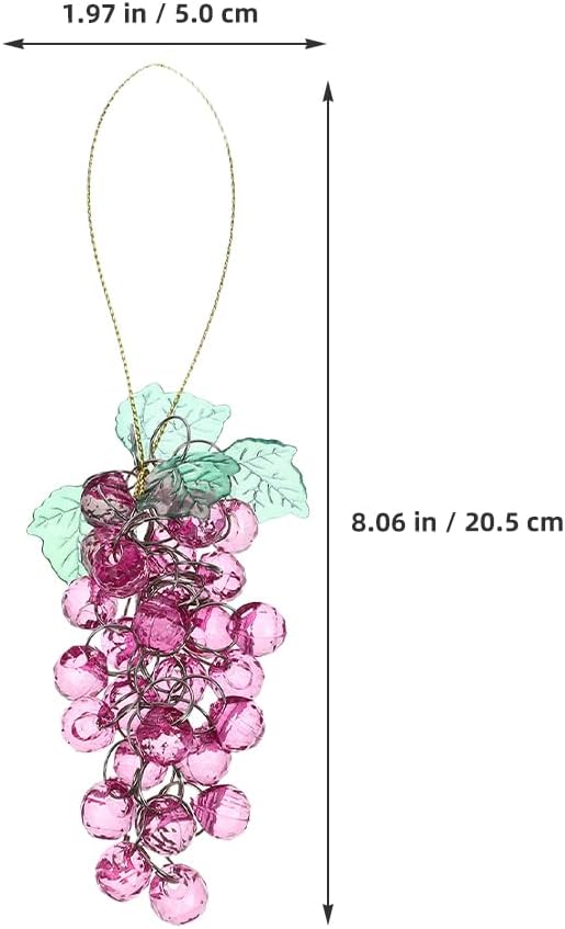 LOGOFUN 4pcs Acrylic Beaded Grape Cluster Decorations