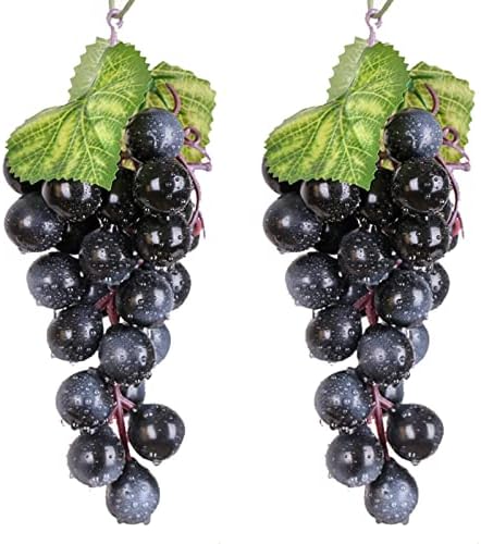 Bairdish 2 Bunches Black Rubber Grapes Artificial Fruit