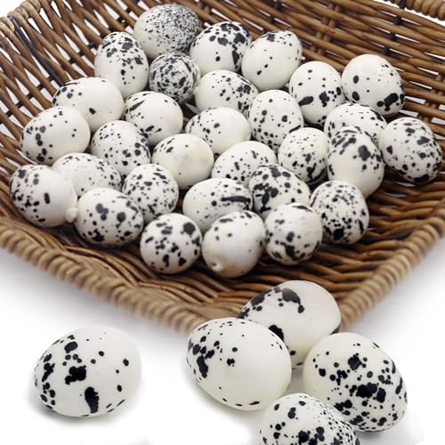 Tuxiaobu Lifelike Quail Egg Decorations 30 Pcs White