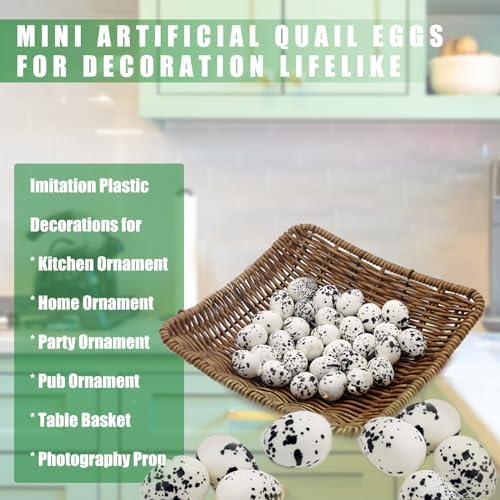 Tuxiaobu Lifelike Quail Egg Decorations 30 Pcs White