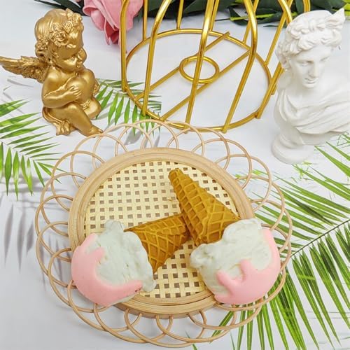 LOGOFUN 2Pcs Ice Cream Cone Props Realistic Fake Dessert Display