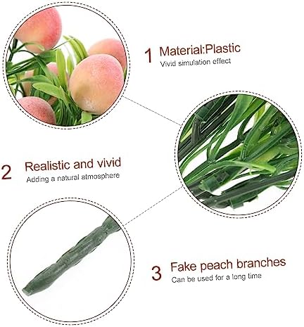 VOSAREA Artificial Peach Tree Branches Lifelike Decor