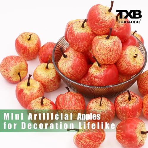 Tuxiaobu Lifelike Artificial Pink Apples 30 Pcs