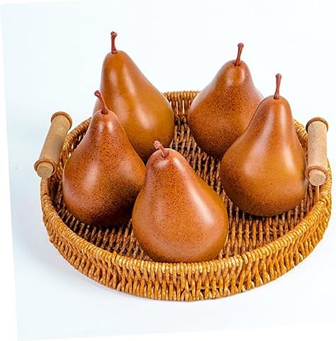 Cabilock 2Pcs Faux Pears Realistic Artificial Fruit Decor