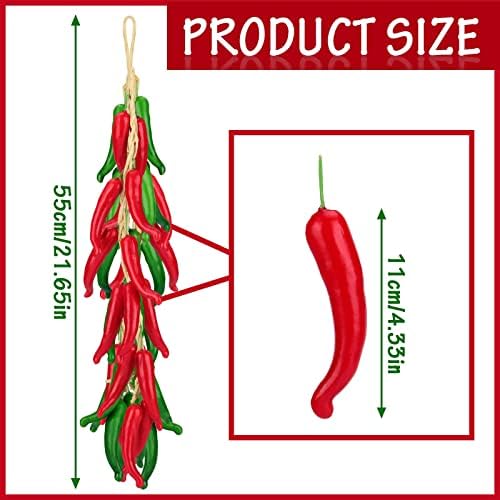 Sotiff 4 Pcs Chili Pepper Decorations Wall Hanging Kitchen Garland