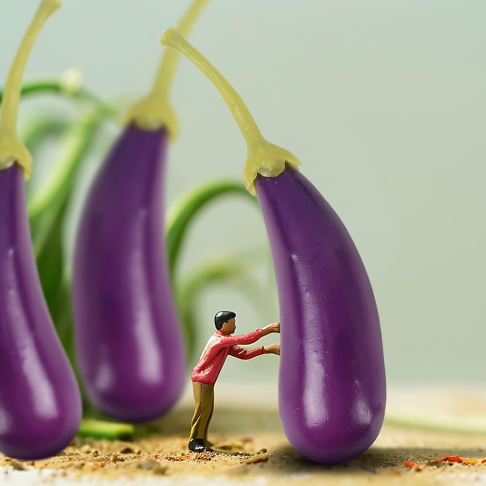 HUIANER Mini Artificial Eggplant 40PCS 3cm