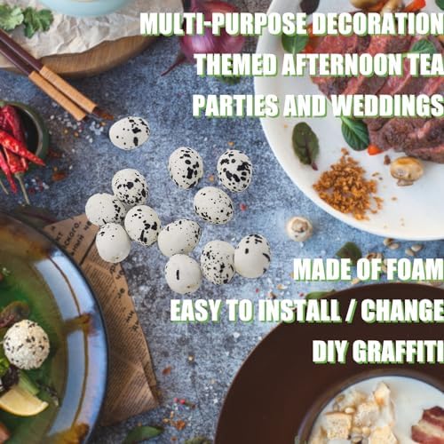 Tuxiaobu Lifelike Quail Egg Decorations 30 Pcs White
