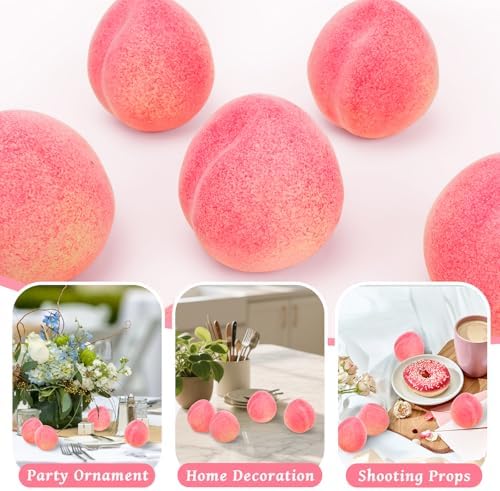 6PCS Artificial Peach Decorations for Home Kitchen Wedding Party