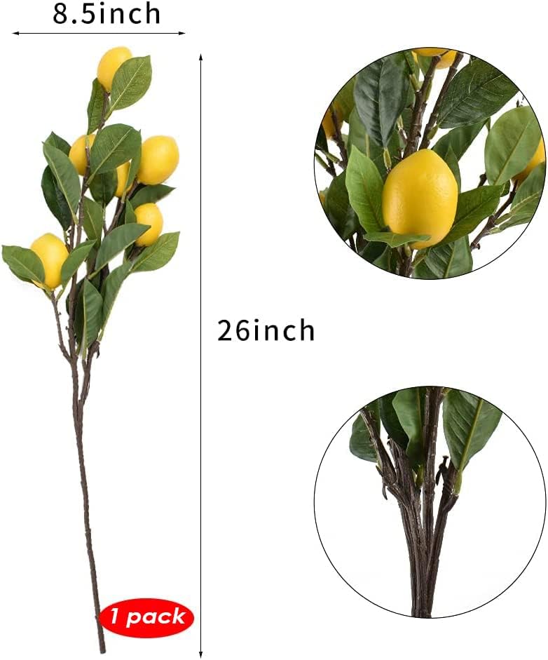 Artificial Lemon Branch for Vase Home Party Decor