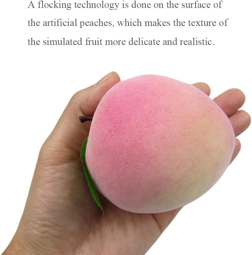 6pcs Realistic Artificial Peaches 32 Inch Decor Fruits