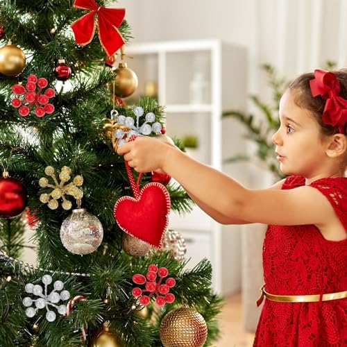 MAGICLULU 24Pcs Christmas Artificial Fruit Branches for Decorations