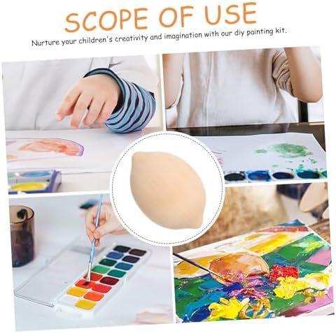 5Pcs Unfinished Wooden Lemon DIY Painting Kit