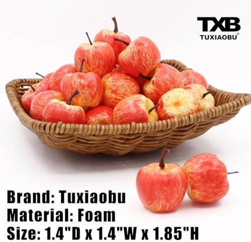 Tuxiaobu Lifelike Artificial Pink Apples 30 Pcs