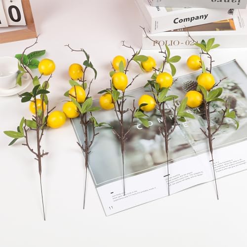 Gresorth Yellow Mini Lemon Artificial Decoration 5pcs