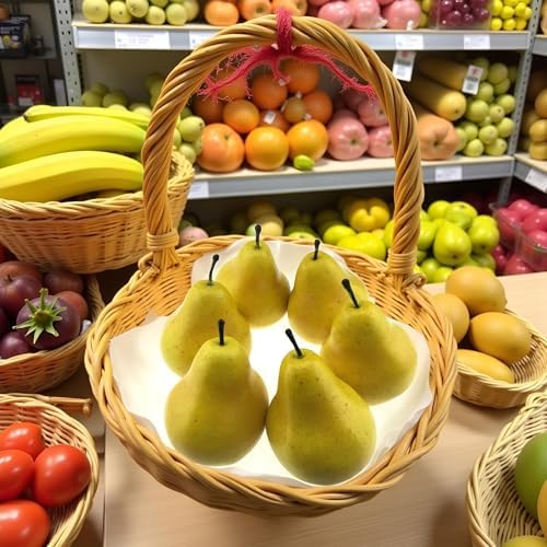 Wakauto 6pc Artificial Yellow Pears Decor