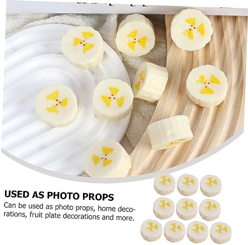 10pcs Artificial Banana Slices for Decor and Photography