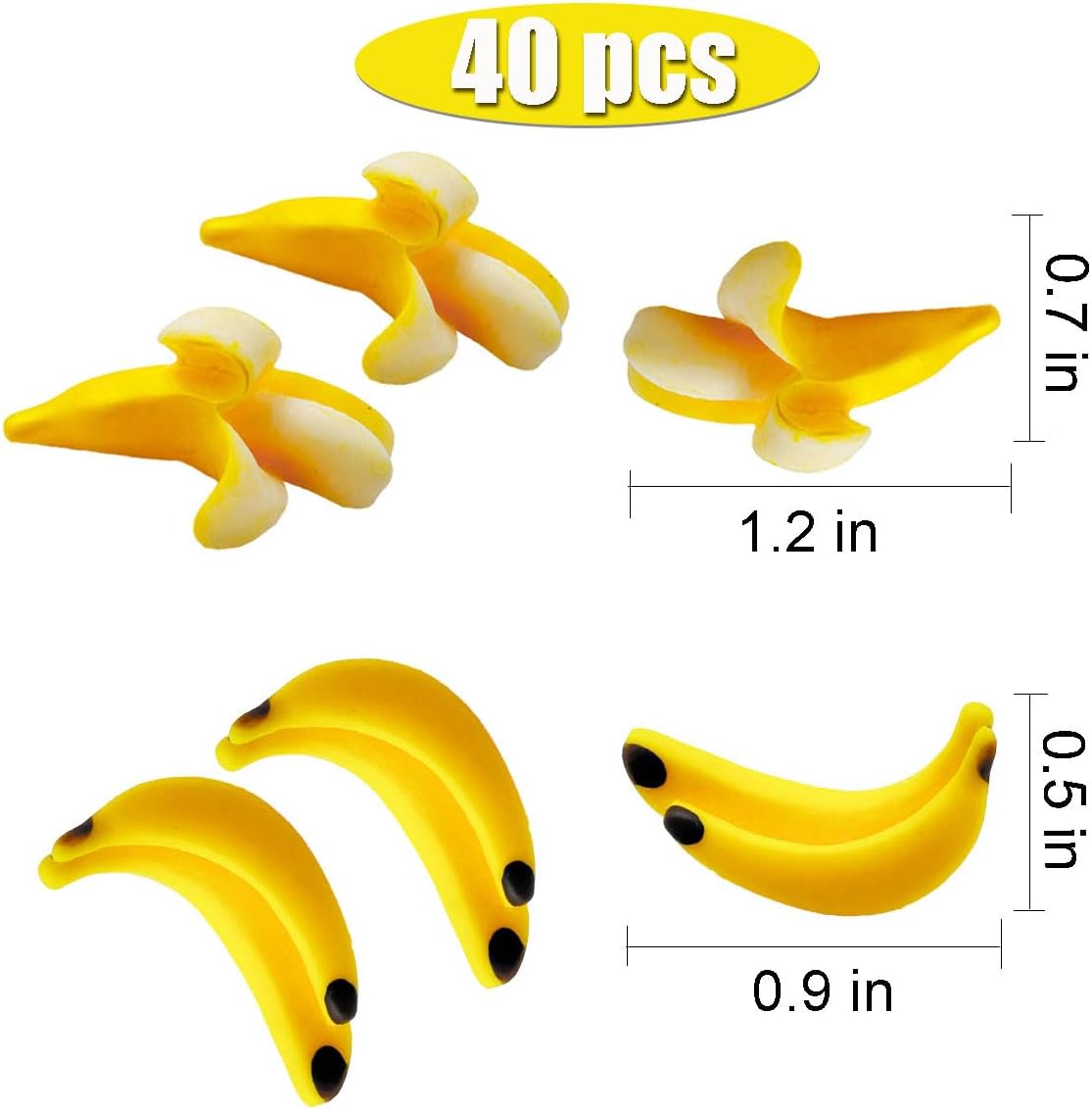 Miniature Bananas 40pcs 112 Scale Artificial Banana Decor
