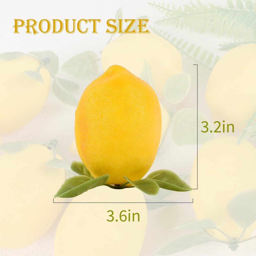 Artificial Lemons with Leaves 12 Pcs Decor