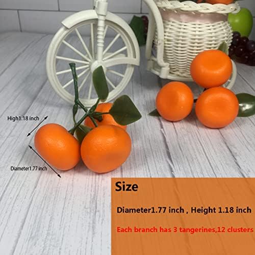 12 Clusters Artificial Tangerines for Home Party Wedding Decor