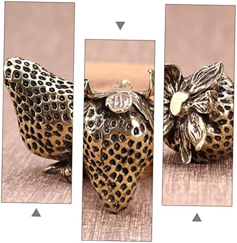 Giant Strawberry Decor Brass Artificial Fruit Ornament for Home